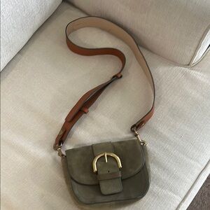 J. Crew Elegant Green Leather Crossbody Bag